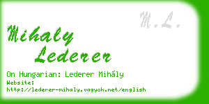 mihaly lederer business card